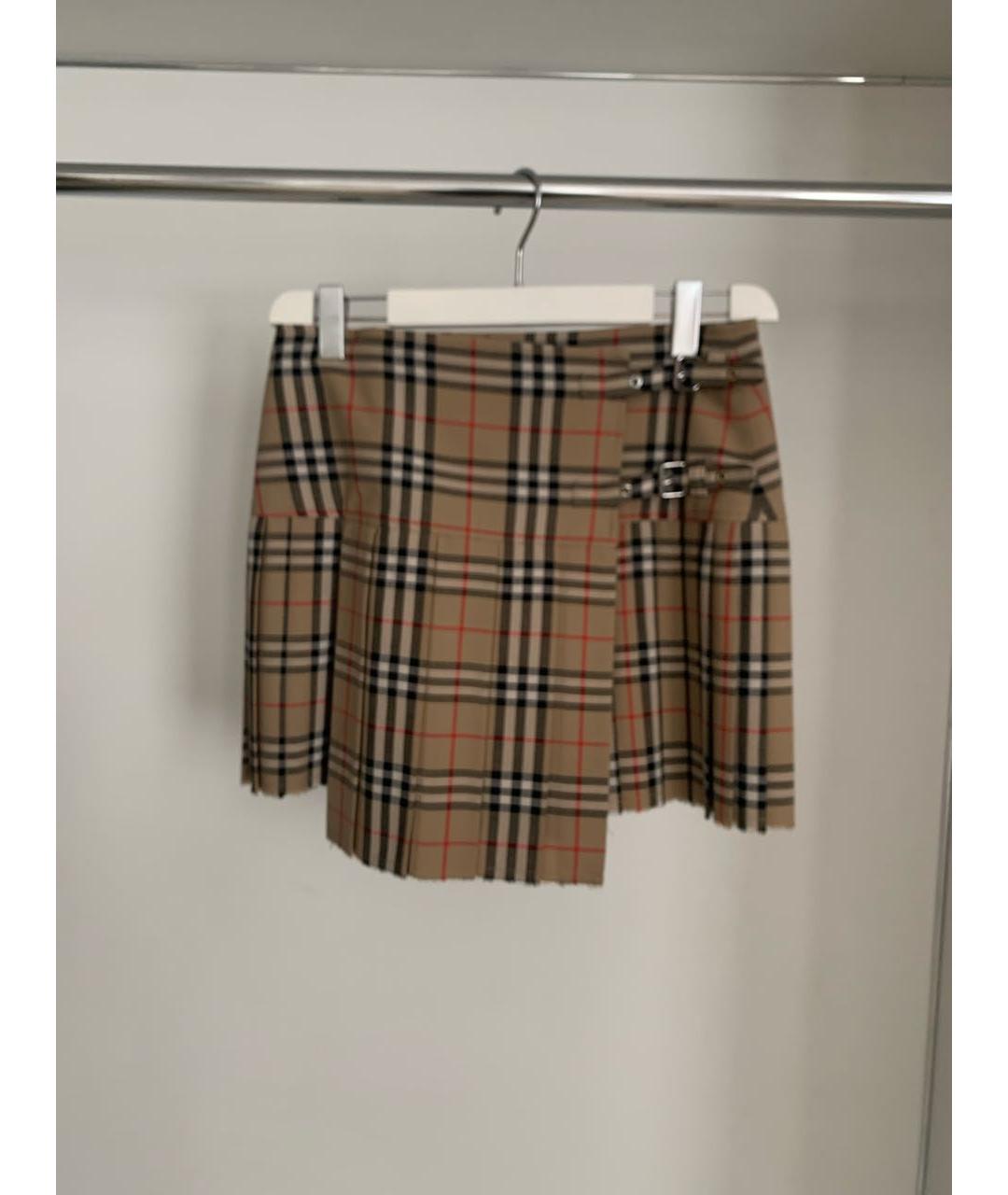 BURBERRY Шерстяная юбка мини, фото 2