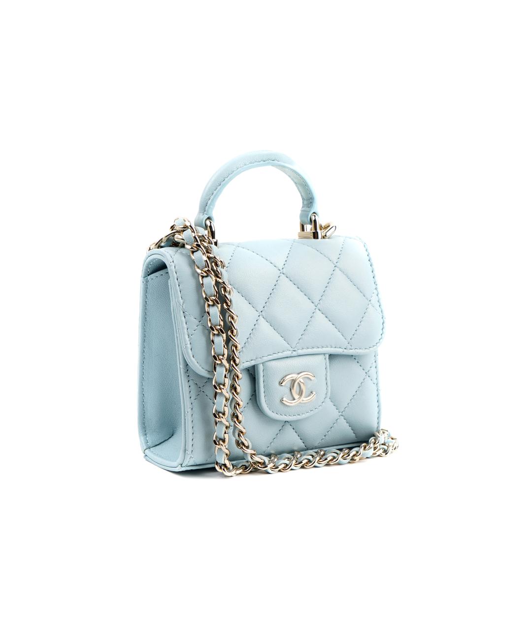 CHANEL Голубая сумка через плечо, фото 3