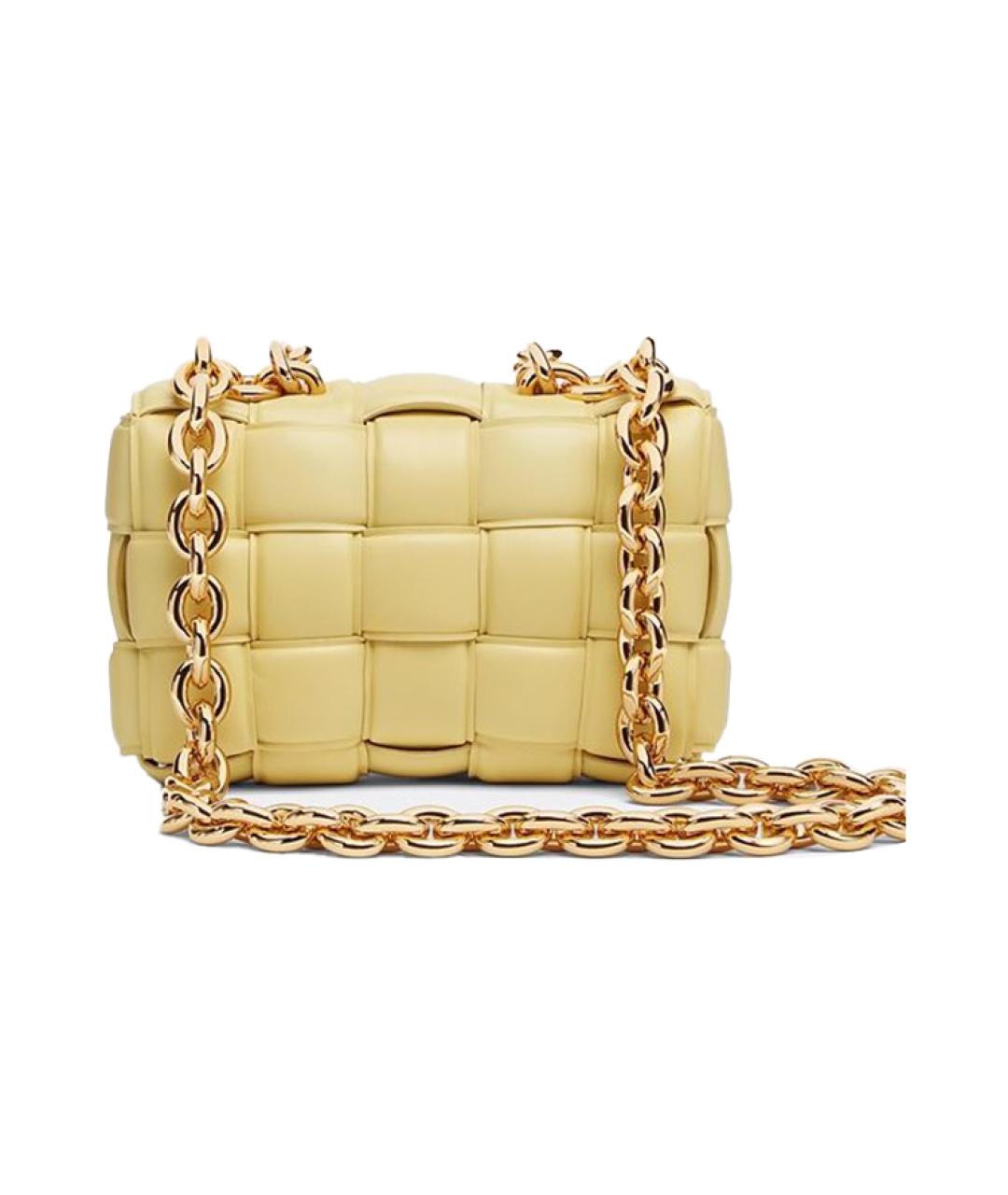 BOTTEGA VENETA Желтая кожаная сумка через плечо, фото 3