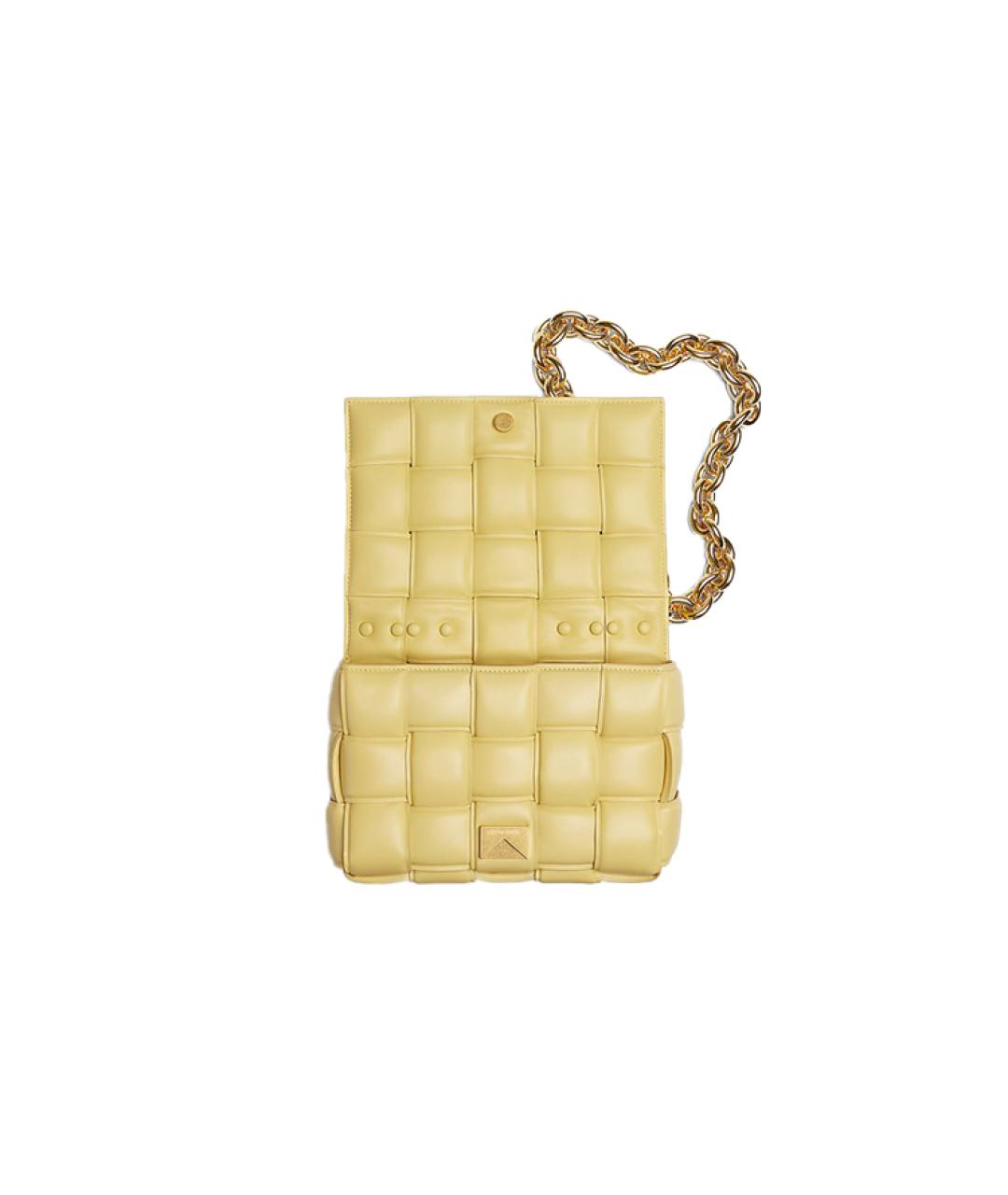BOTTEGA VENETA Желтая кожаная сумка через плечо, фото 2