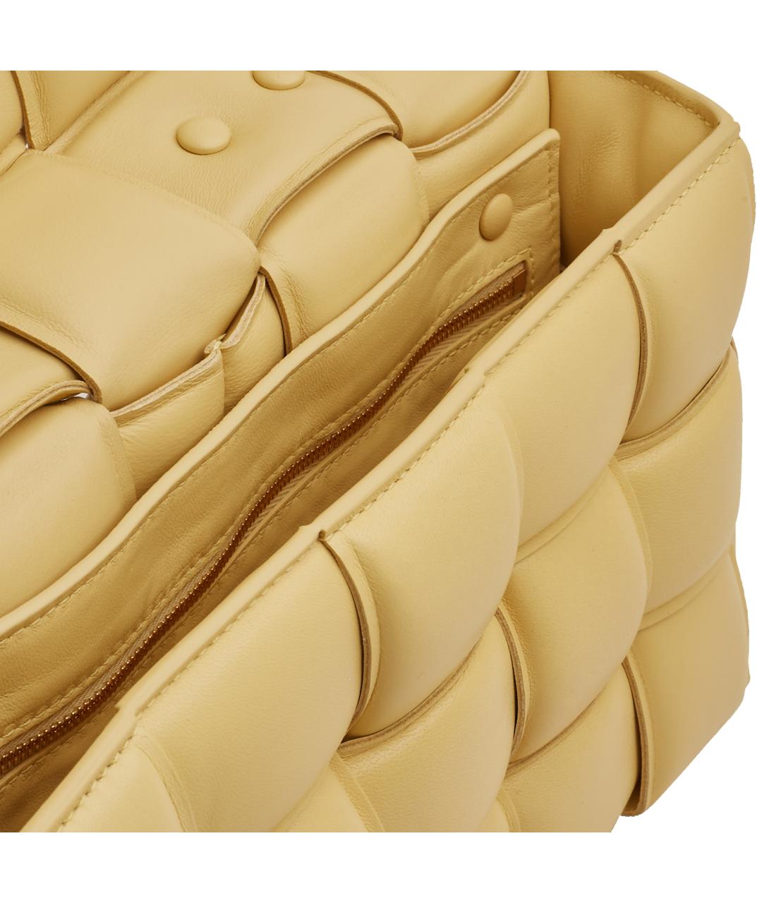 BOTTEGA VENETA Желтая кожаная сумка через плечо, фото 4