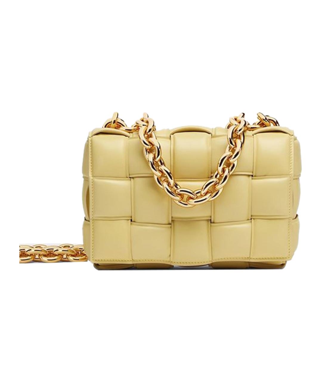 BOTTEGA VENETA Желтая кожаная сумка через плечо, фото 1