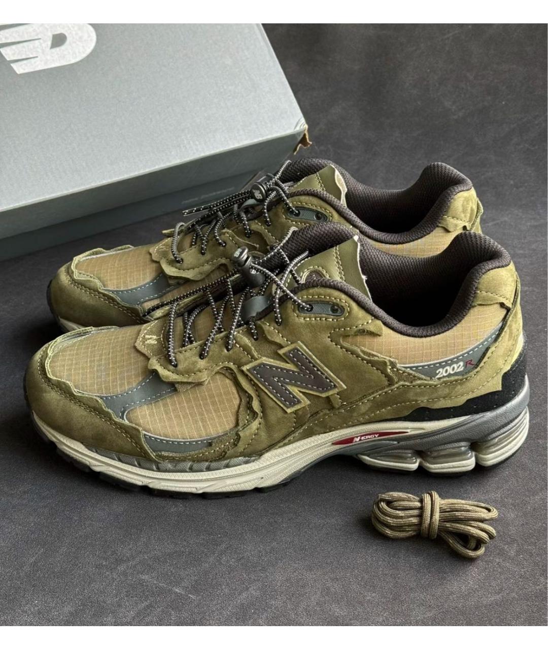 NEW BALANCE Хаки замшевые низкие кроссовки / кеды, фото 5