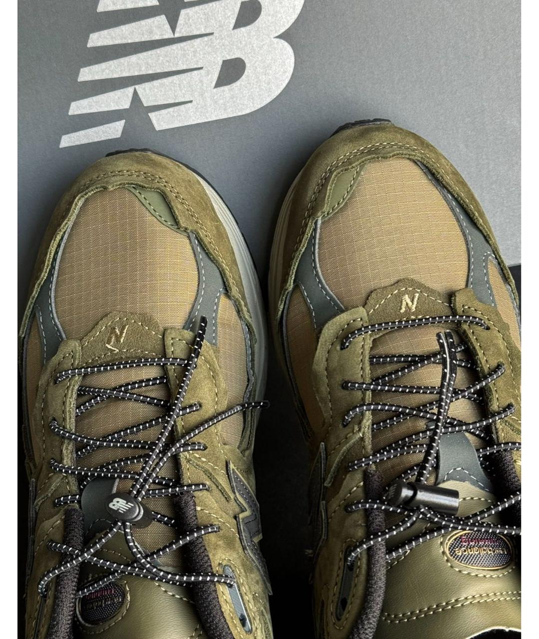 NEW BALANCE Хаки замшевые низкие кроссовки / кеды, фото 6