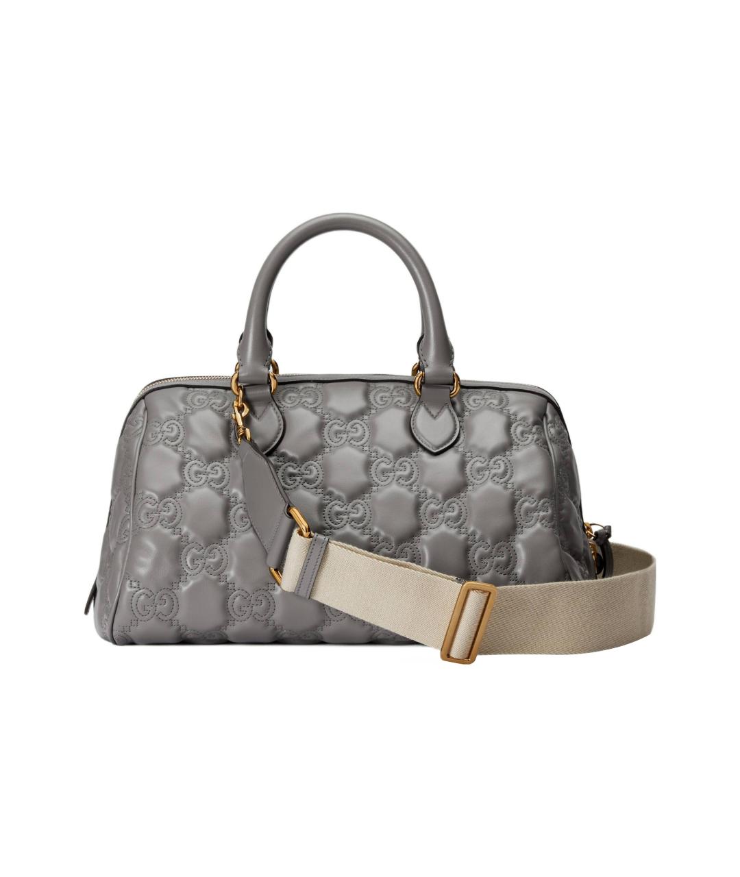 GUCCI Серая кожаная сумка с короткими ручками, фото 3