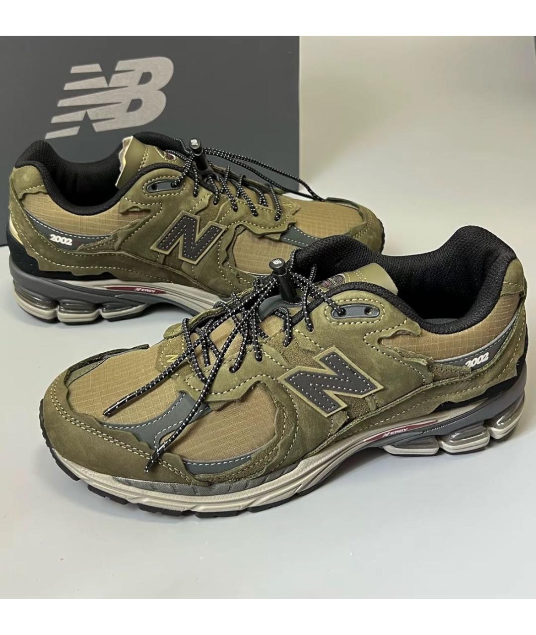 NEW BALANCE Хаки текстильные низкие кроссовки / кеды, фото 5