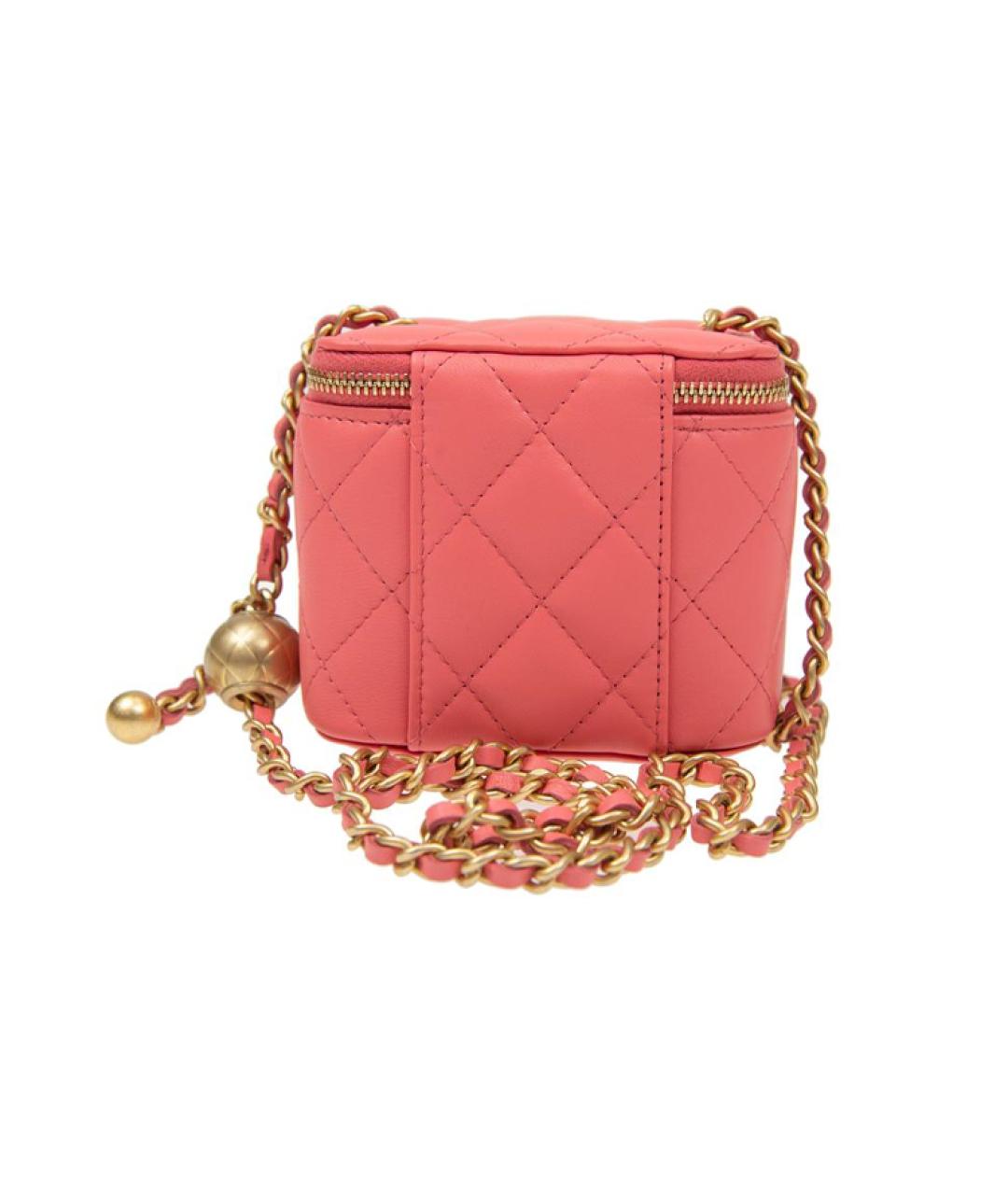 CHANEL Коралловая кожаная сумка через плечо, фото 2