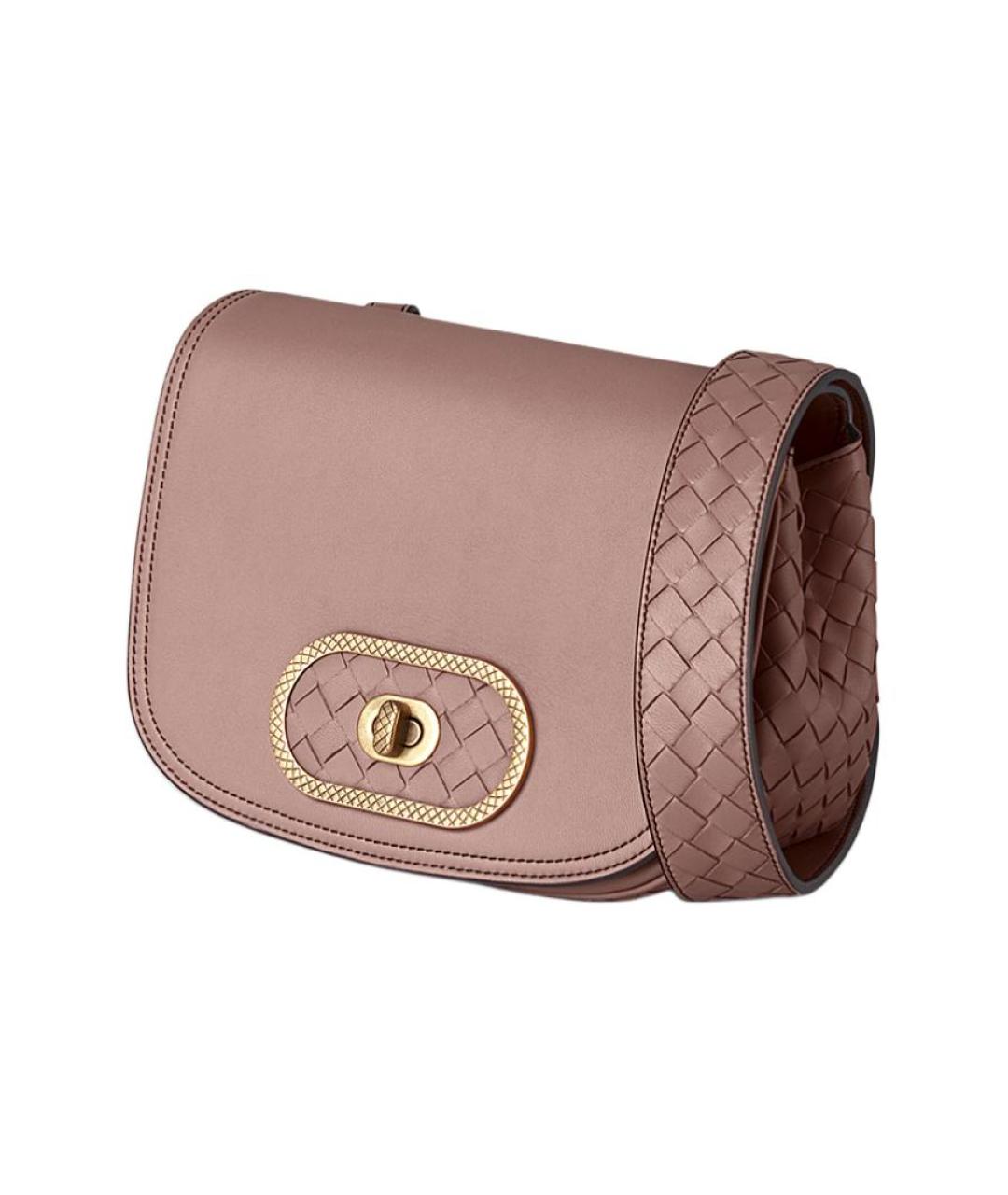 BOTTEGA VENETA Розовая кожаная сумка через плечо, фото 2