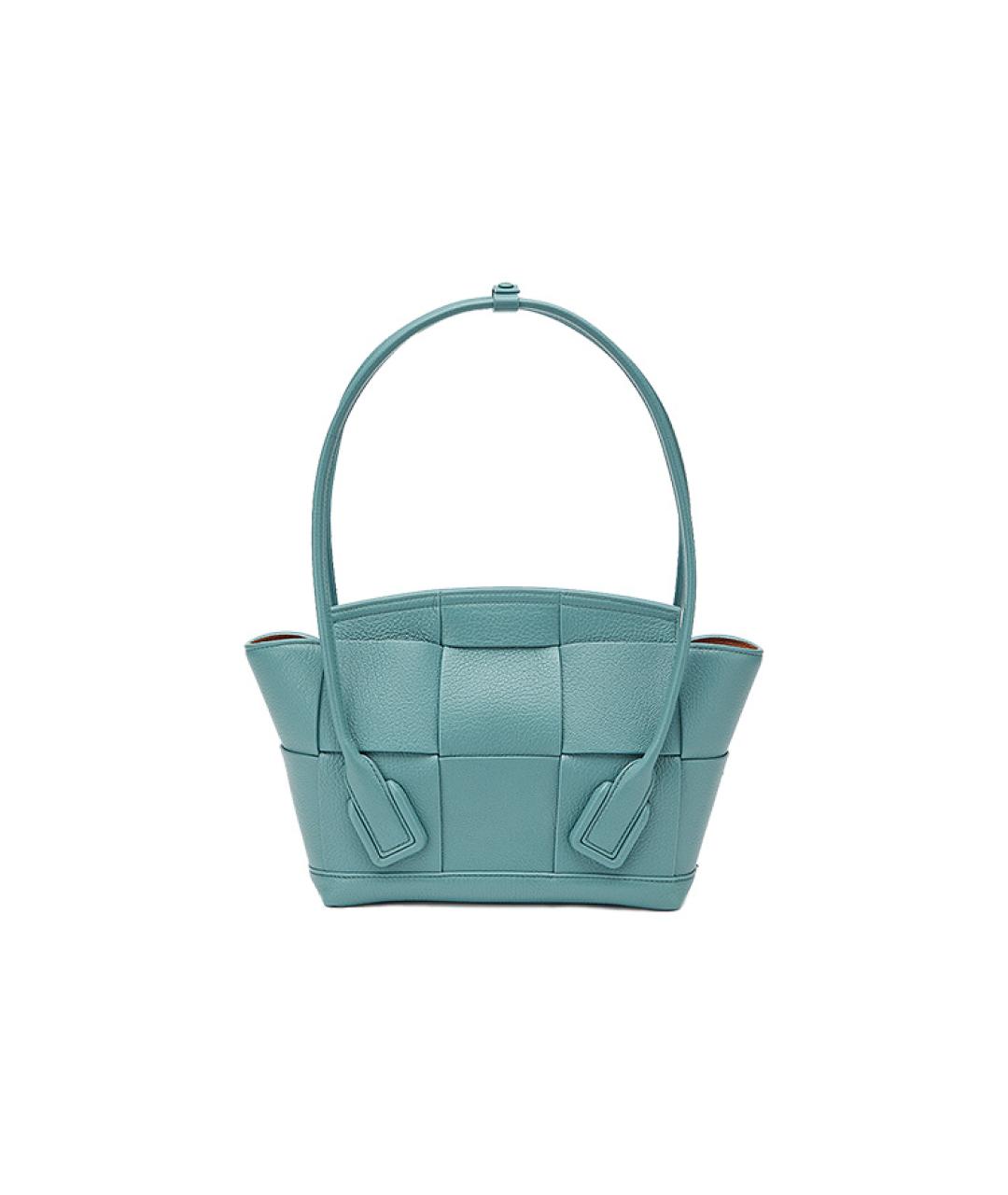 BOTTEGA VENETA Голубая кожаная сумка с короткими ручками, фото 2