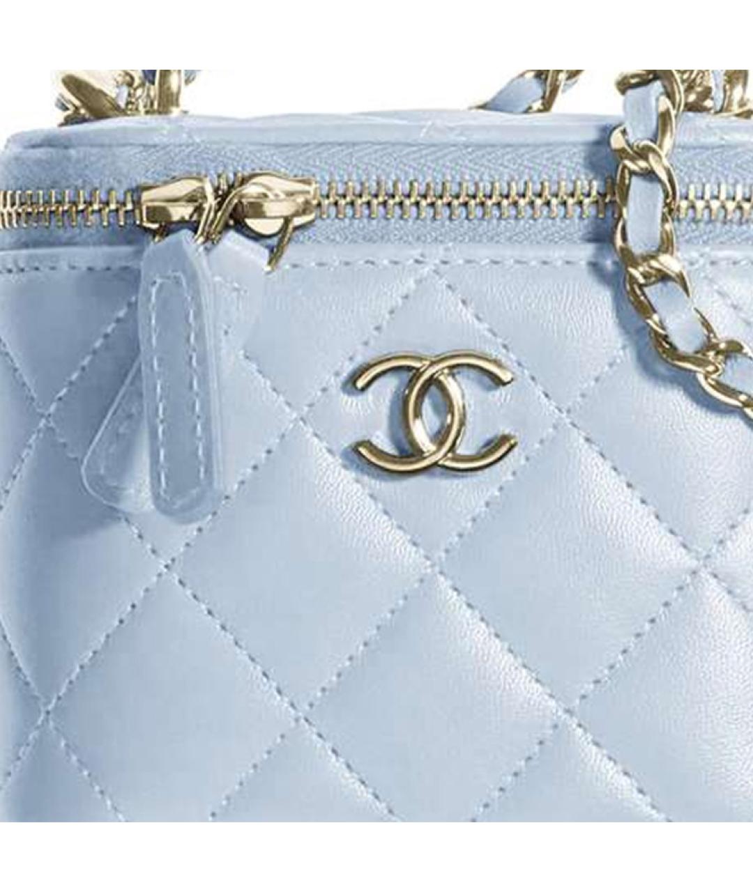 CHANEL Голубая кожаная сумка через плечо, фото 6