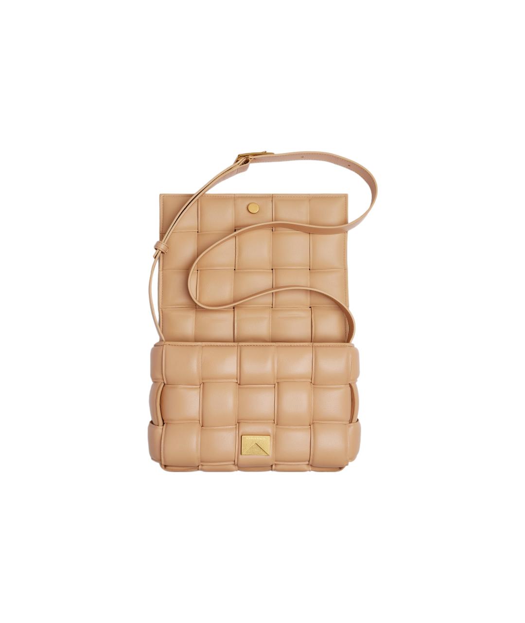 BOTTEGA VENETA Бежевая кожаная сумка через плечо, фото 4