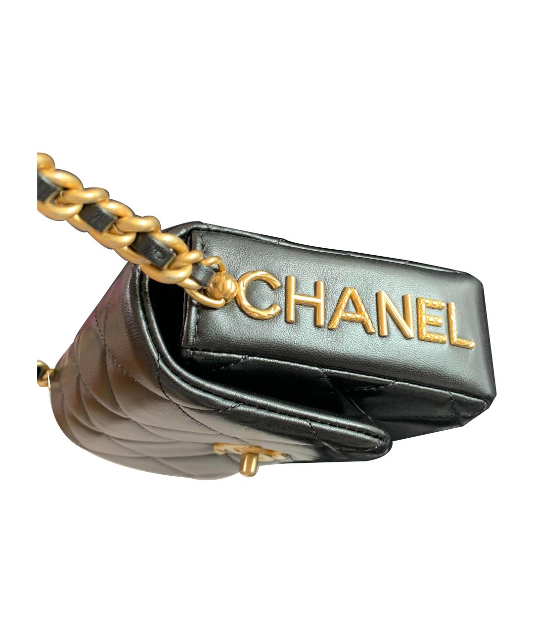 CHANEL Черная кожаная сумка через плечо, фото 5