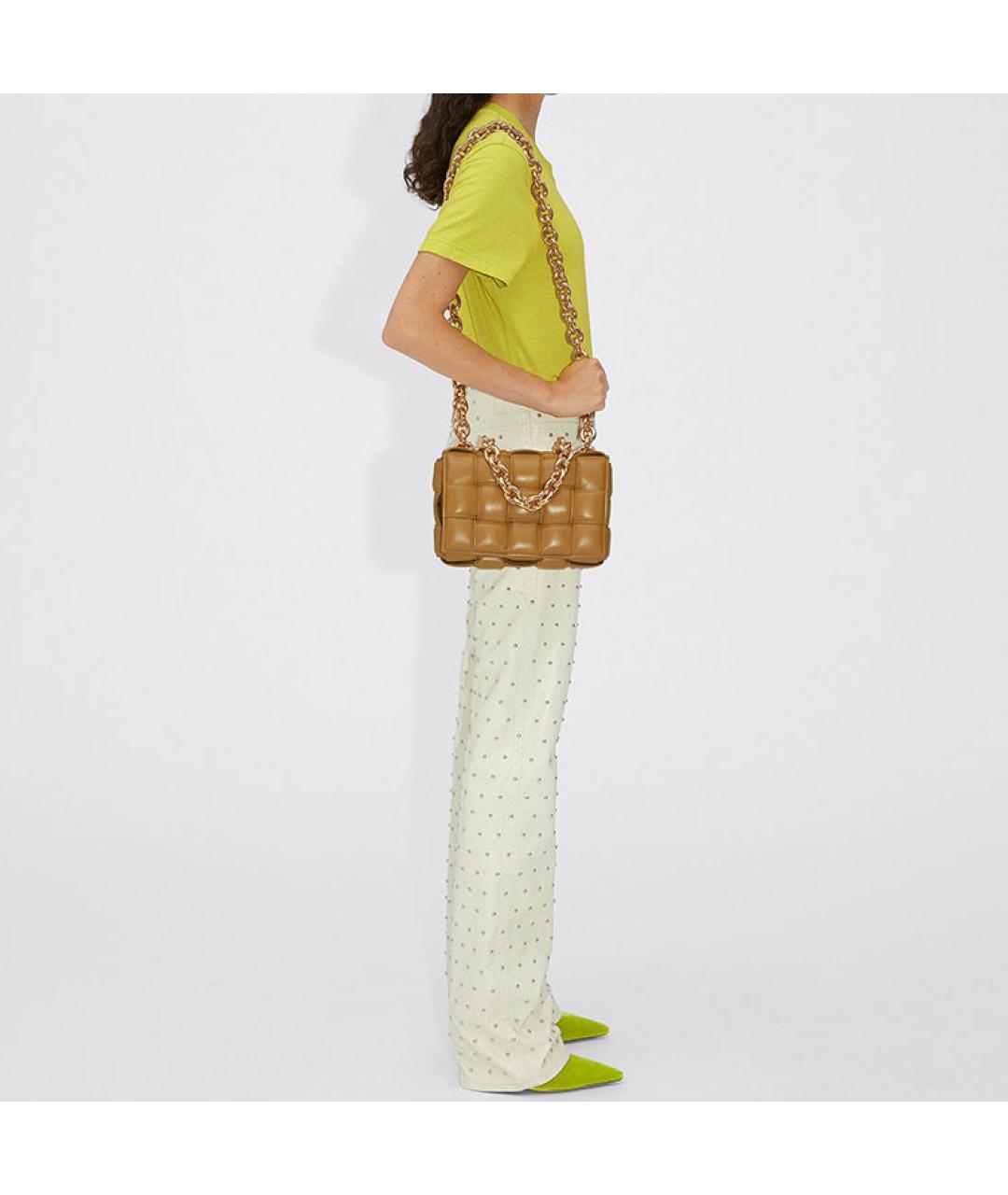 BOTTEGA VENETA Коричневая кожаная сумка через плечо, фото 5