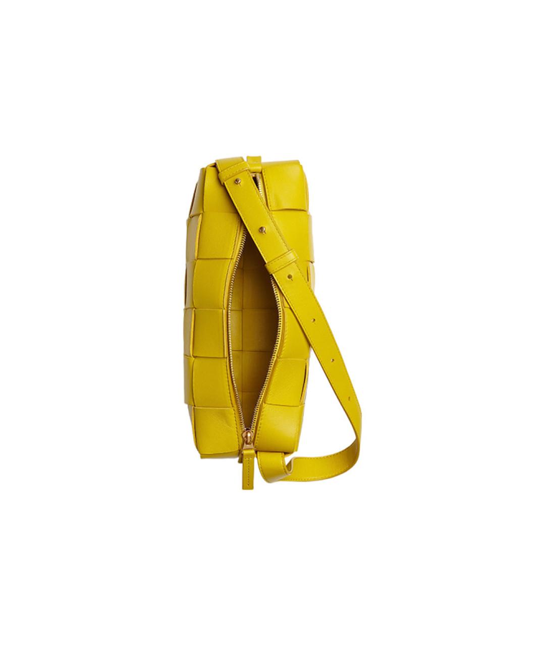BOTTEGA VENETA Желтая кожаная сумка с короткими ручками, фото 4