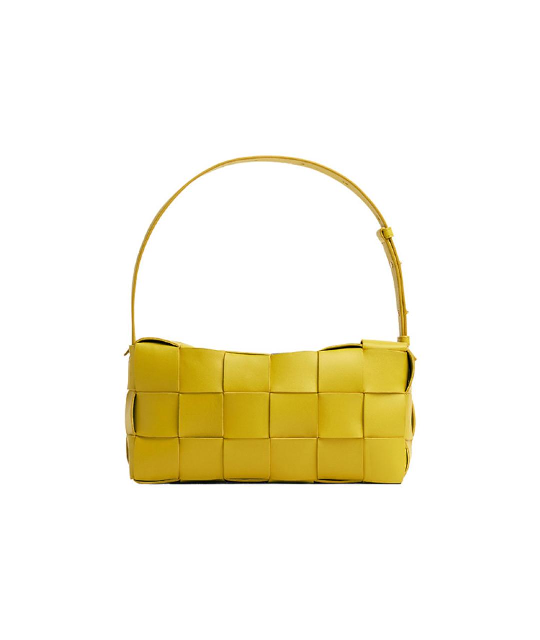 BOTTEGA VENETA Желтая кожаная сумка с короткими ручками, фото 3