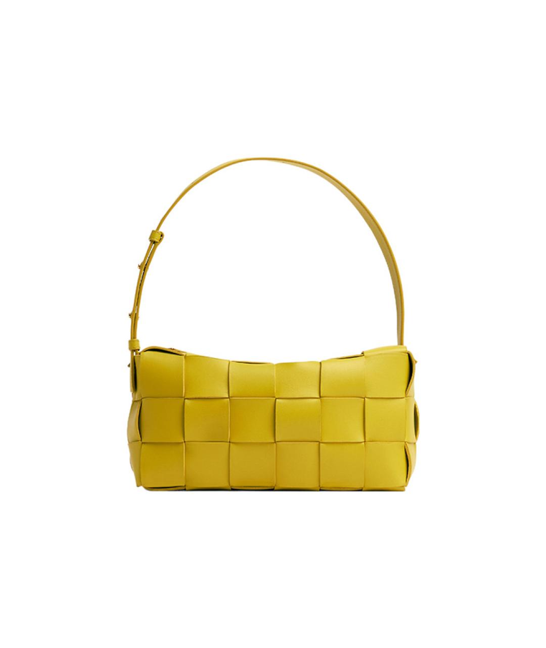 BOTTEGA VENETA Желтая кожаная сумка с короткими ручками, фото 1