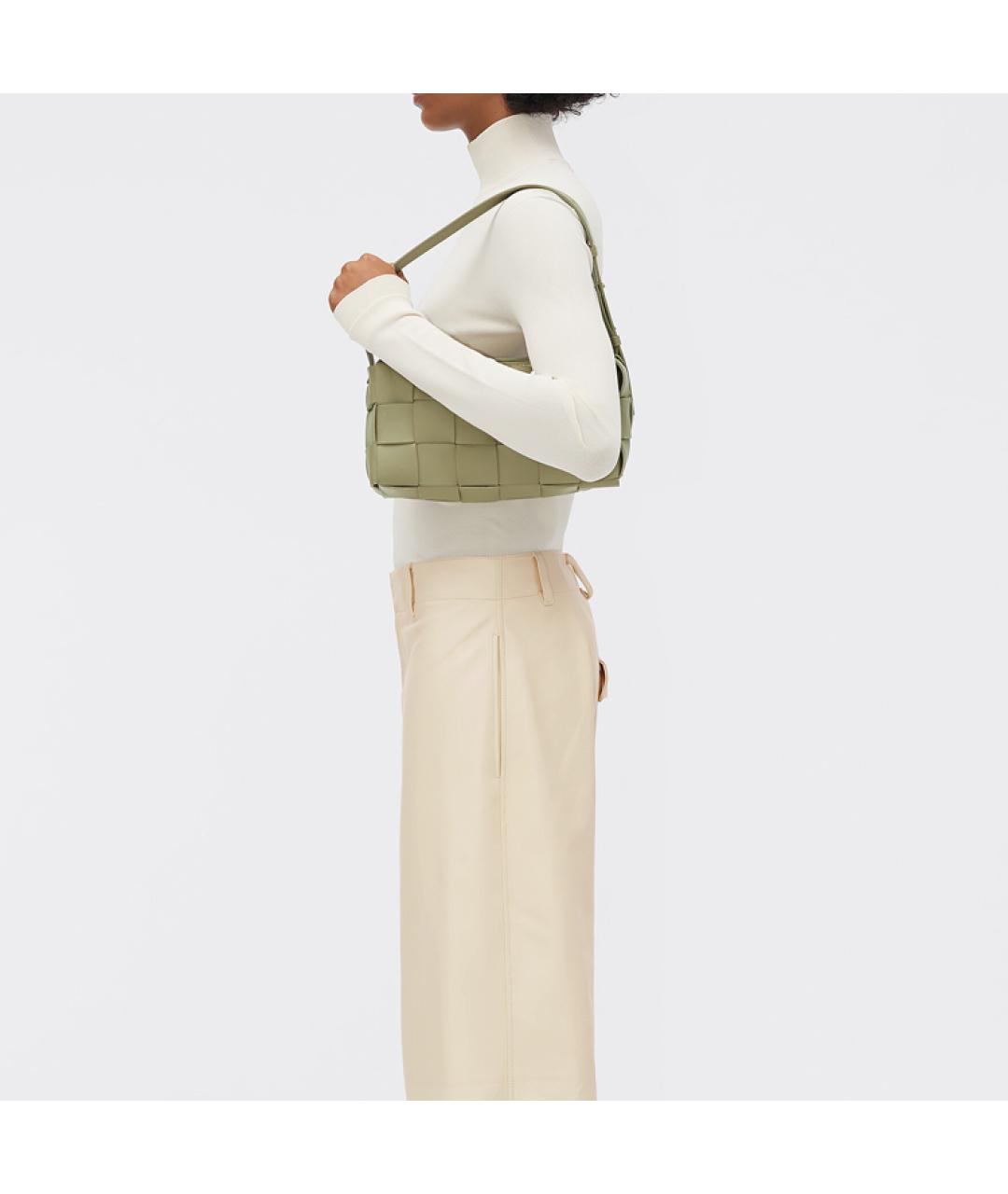 BOTTEGA VENETA Бежевая кожаная сумка через плечо, фото 5