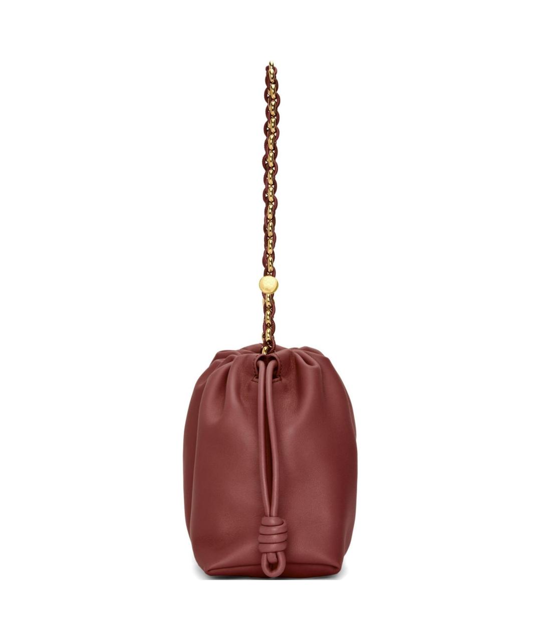 LOEWE Бордовая кожаная сумка через плечо, фото 7