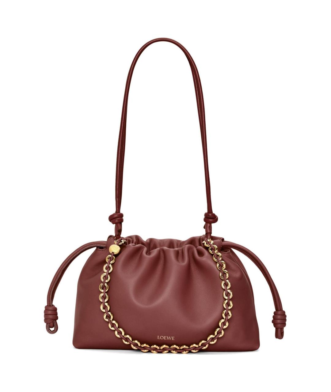 LOEWE Бордовая кожаная сумка через плечо, фото 2