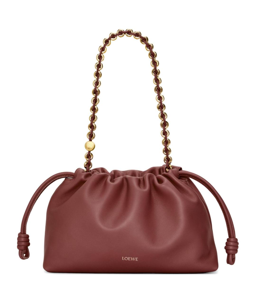 LOEWE Бордовая кожаная сумка через плечо, фото 3