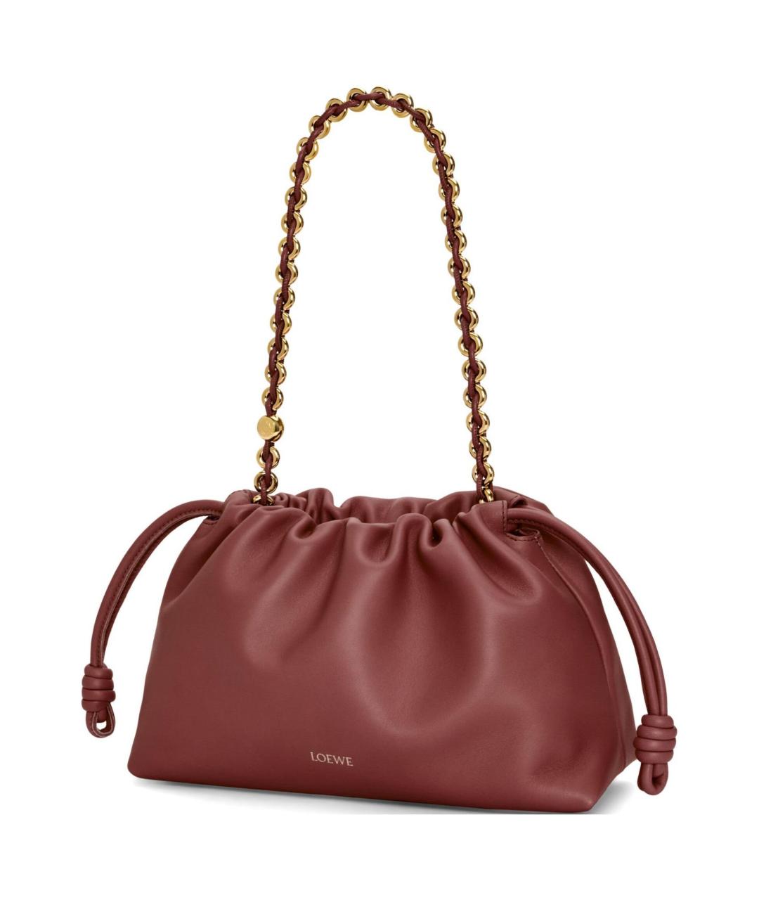 LOEWE Бордовая кожаная сумка через плечо, фото 5