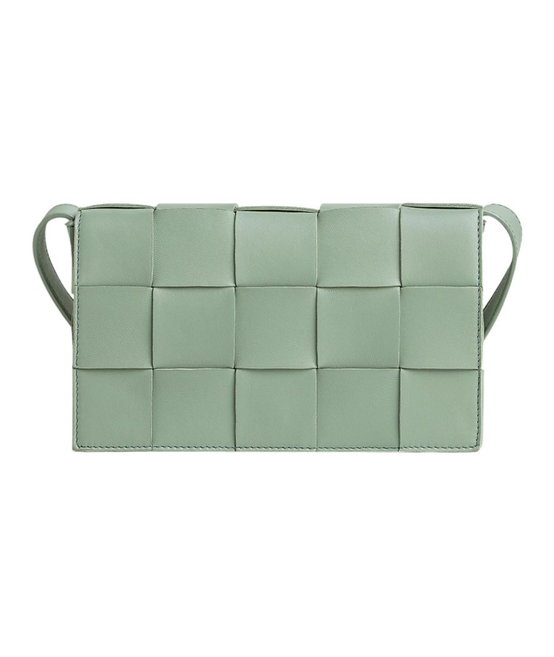 BOTTEGA VENETA Зеленая кожаная сумка через плечо, фото 1