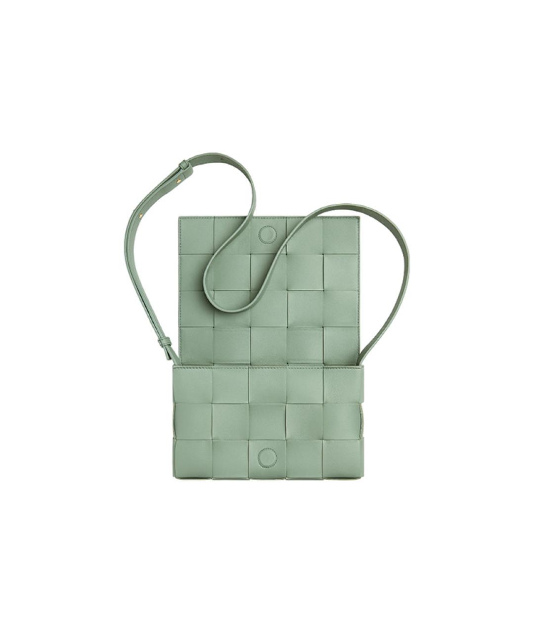 BOTTEGA VENETA Зеленая кожаная сумка через плечо, фото 4