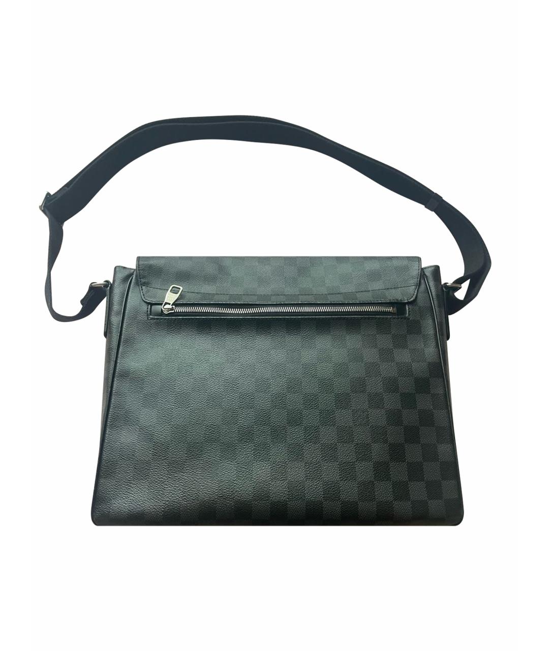 LOUIS VUITTON Антрацитовая кожаная сумка на плечо, фото 1