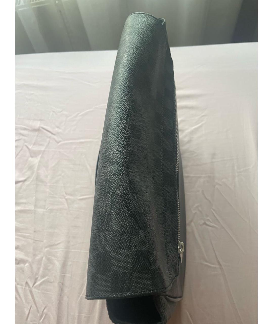 LOUIS VUITTON Антрацитовая кожаная сумка на плечо, фото 3