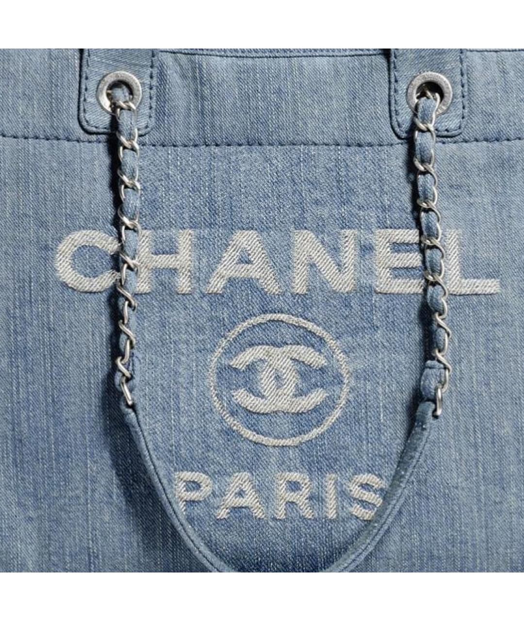 CHANEL Синяя деним сумка через плечо, фото 5
