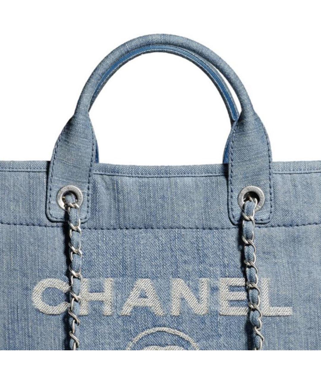CHANEL Синяя деним сумка через плечо, фото 4