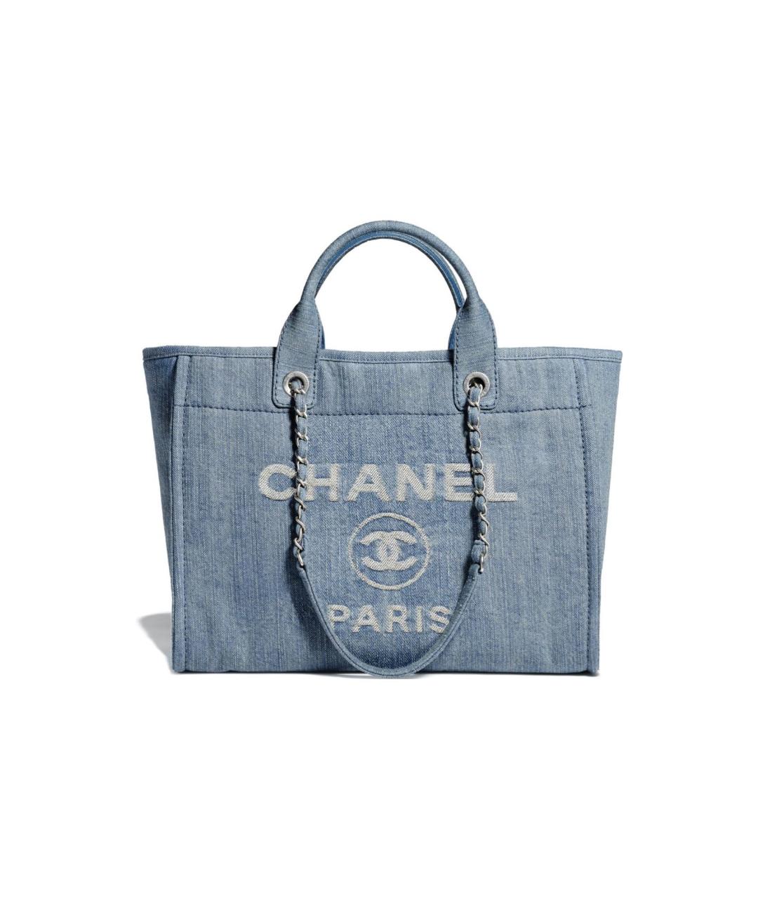 CHANEL Синяя деним сумка через плечо, фото 1