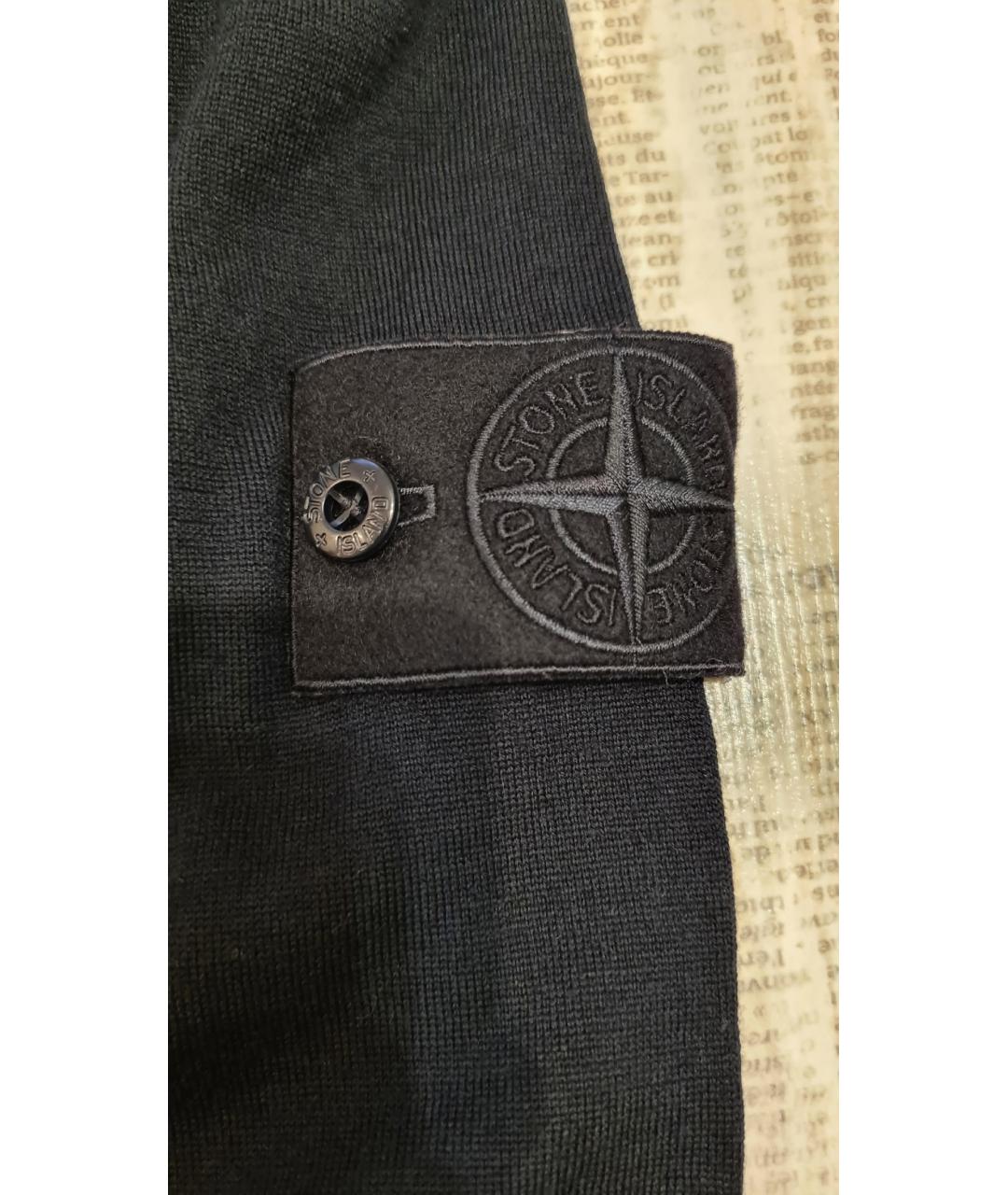 STONE ISLAND Темно-синий шерстяной джемпер / свитер, фото 6