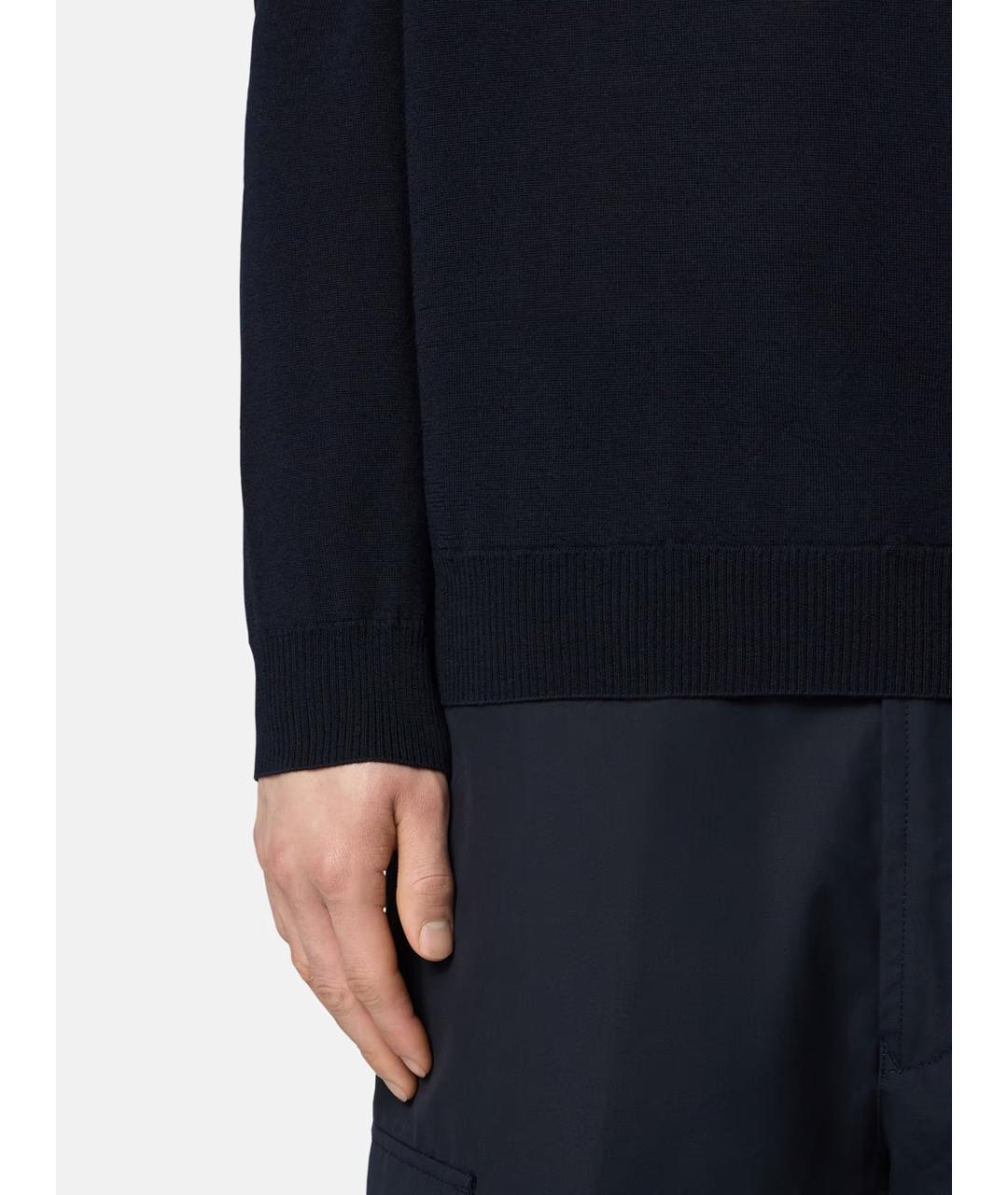 STONE ISLAND Темно-синий шерстяной джемпер / свитер, фото 4