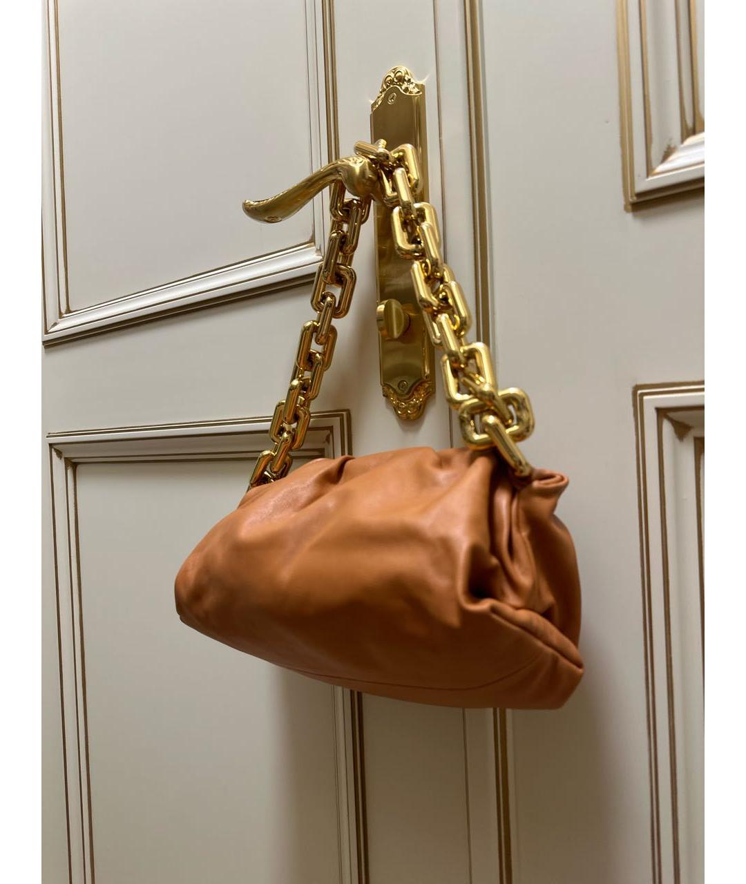 BOTTEGA VENETA Оранжевая кожаная сумка через плечо, фото 3
