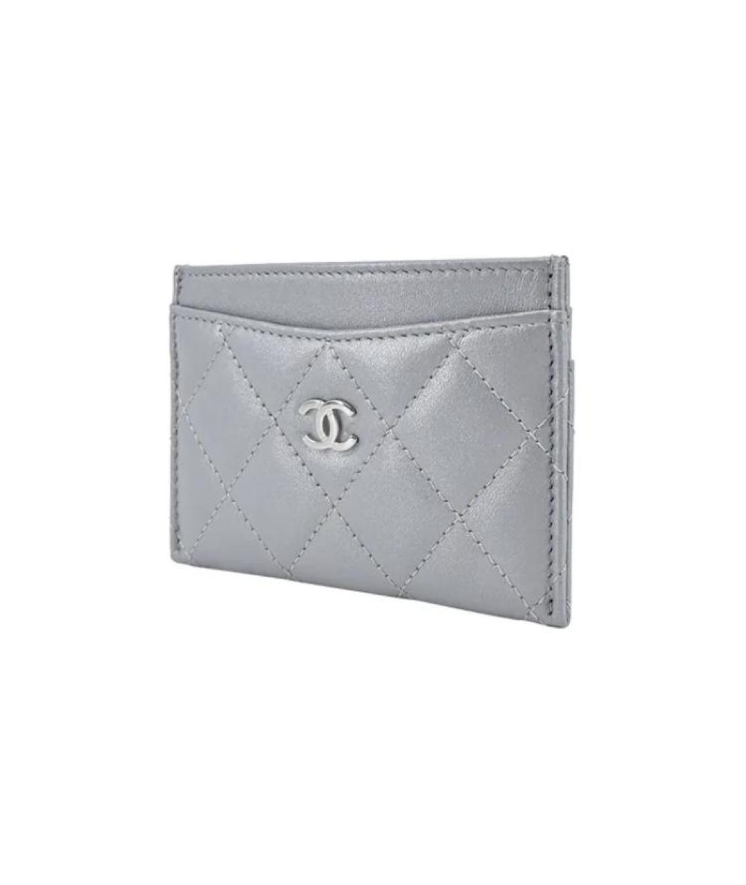 CHANEL Серый кожаный кардхолдер, фото 2