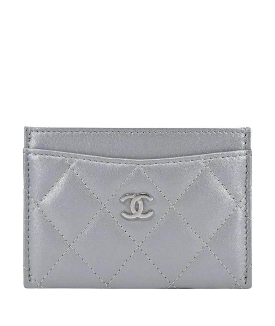 CHANEL Серый кожаный кардхолдер, фото 1