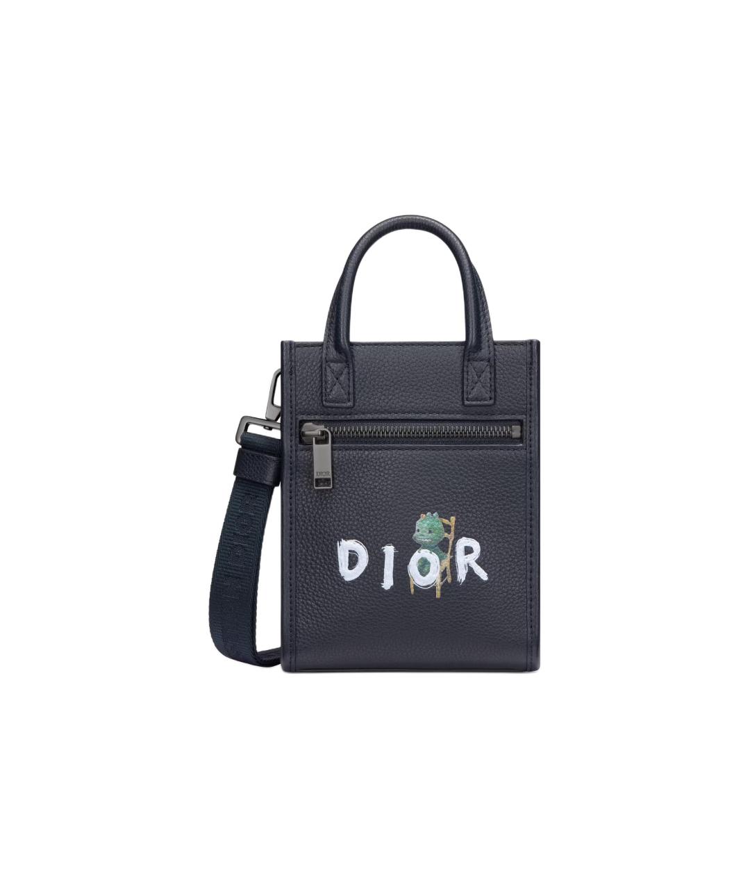 CHRISTIAN DIOR Темно-синяя кожаная барсетка, фото 1