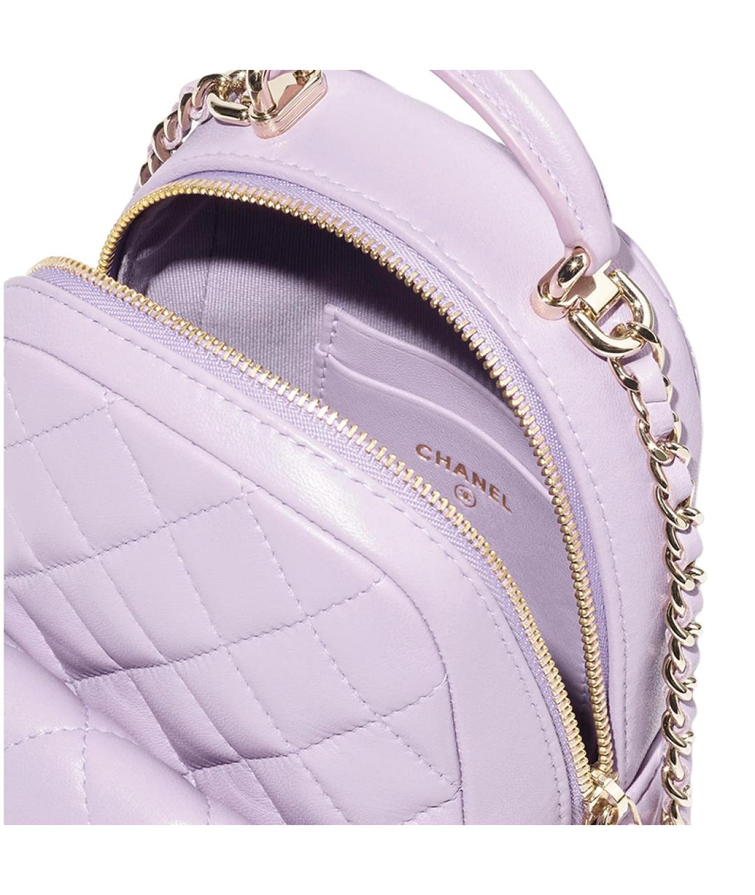CHANEL Фиолетовый кожаный рюкзак, фото 4