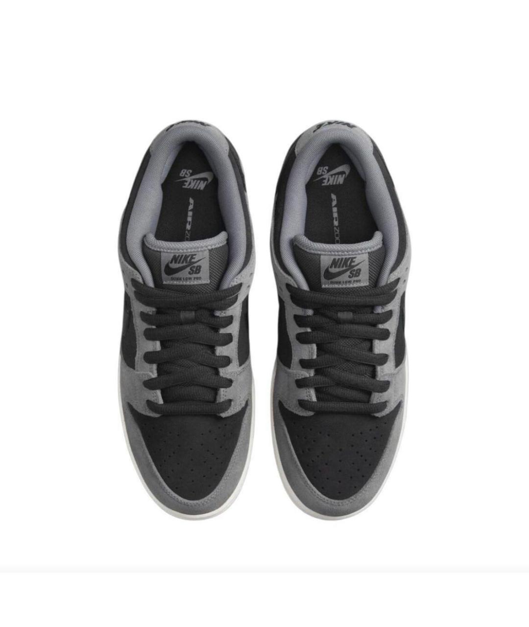 NIKE Антрацитовые замшевые низкие кроссовки / кеды, фото 4