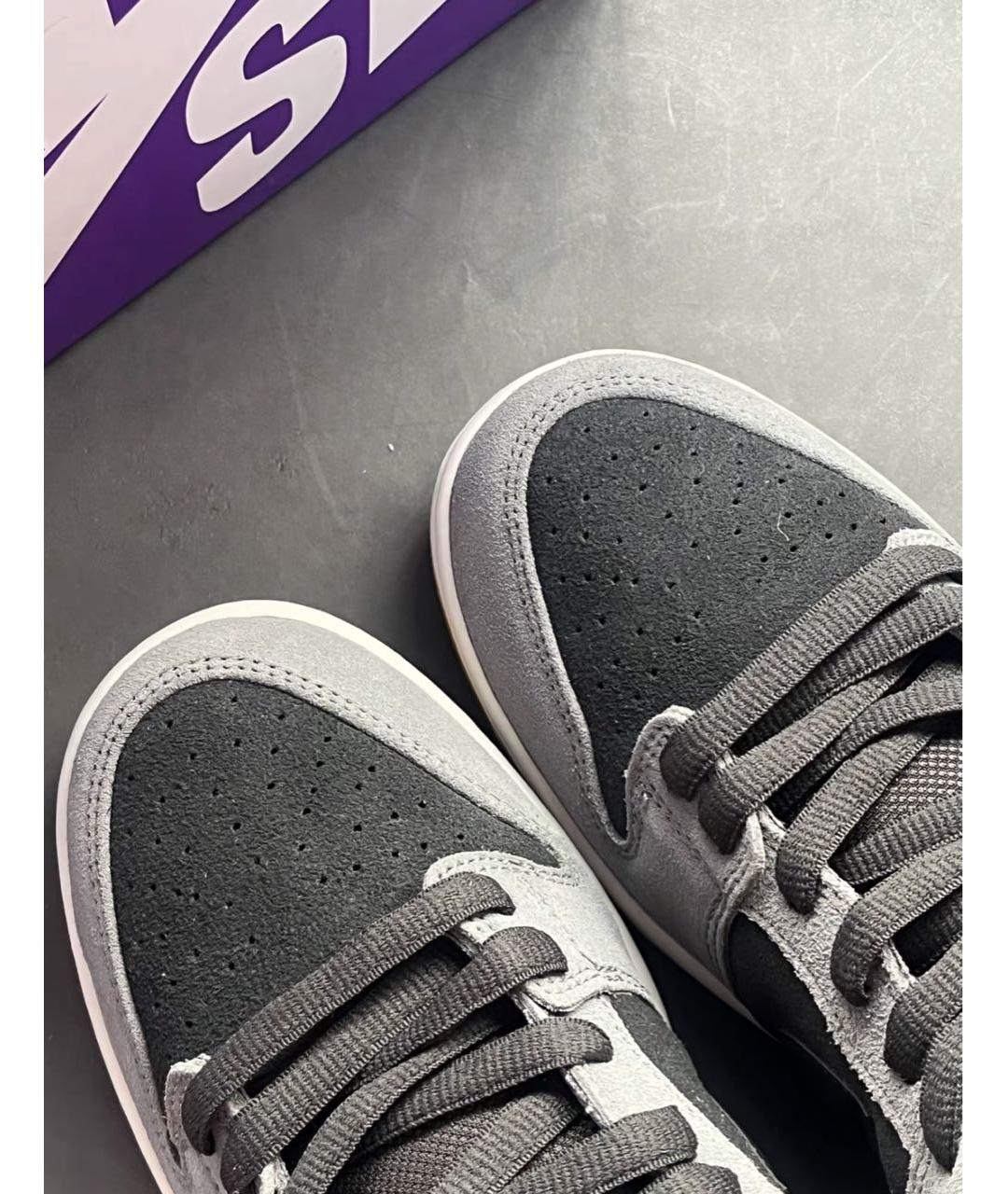 NIKE Антрацитовые замшевые низкие кроссовки / кеды, фото 6