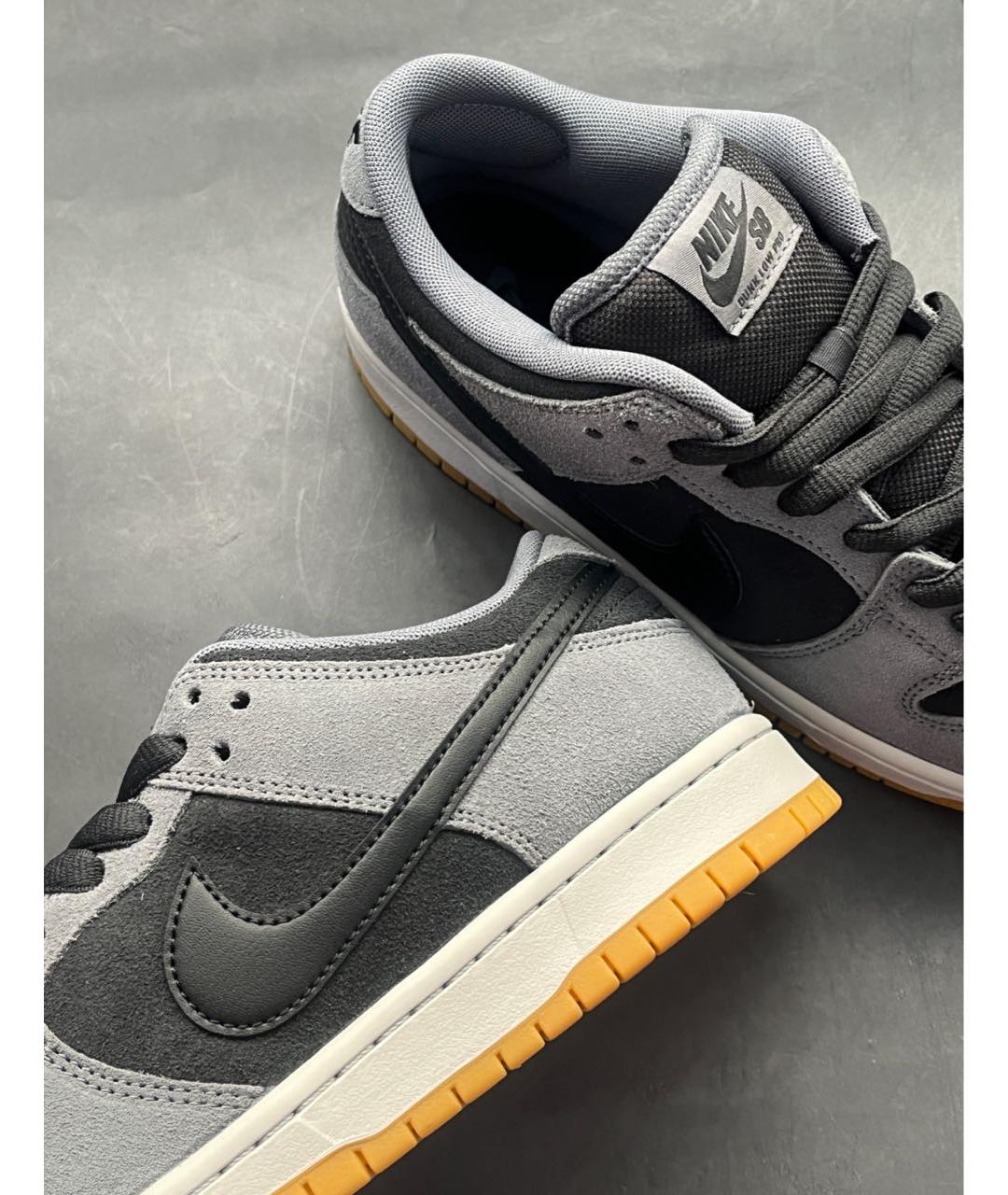 NIKE Антрацитовые замшевые низкие кроссовки / кеды, фото 8