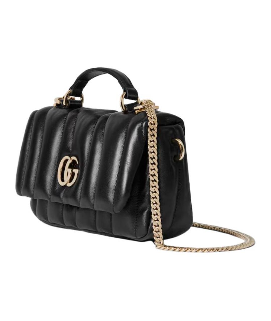 GUCCI Черная кожаная сумка через плечо, фото 3