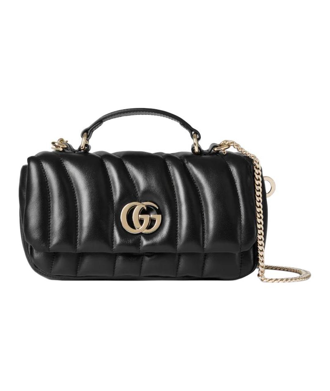 GUCCI Черная кожаная сумка через плечо, фото 1