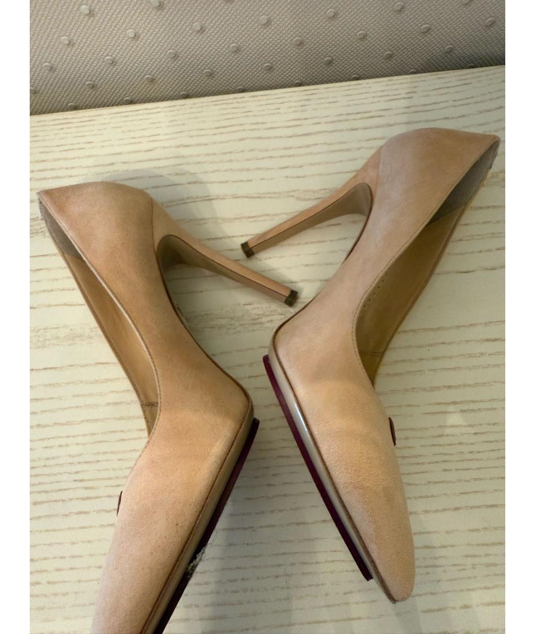 CHARLOTTE OLYMPIA Бежевые кожаные туфли, фото 4
