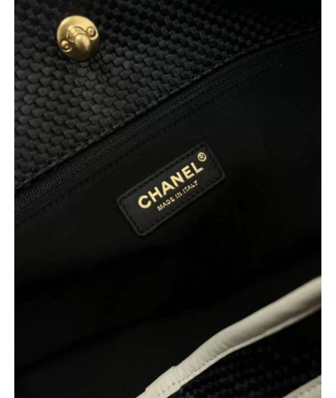 CHANEL Черная пелетеная пляжная сумка, фото 6