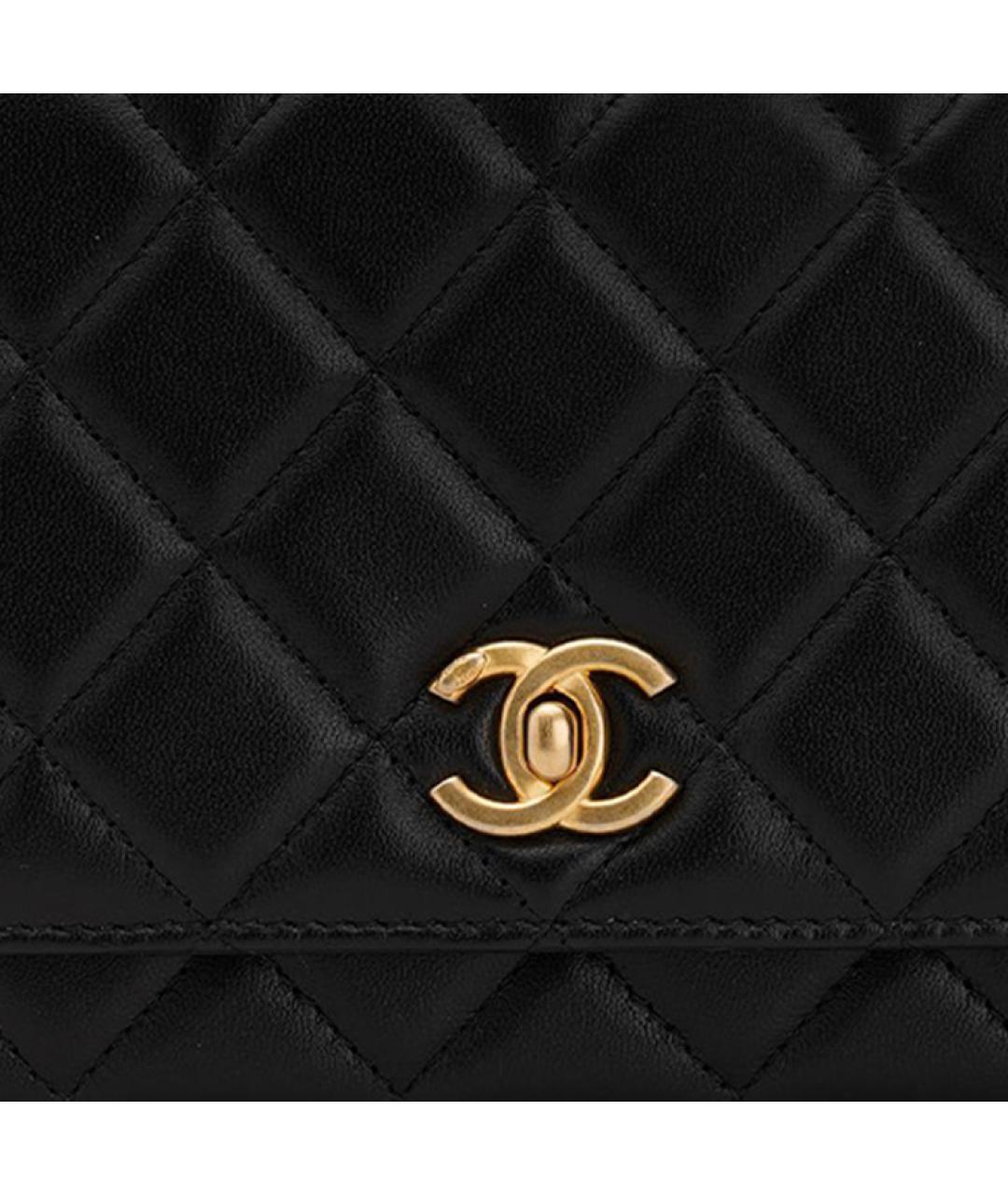 CHANEL Черная кожаная сумка через плечо, фото 4