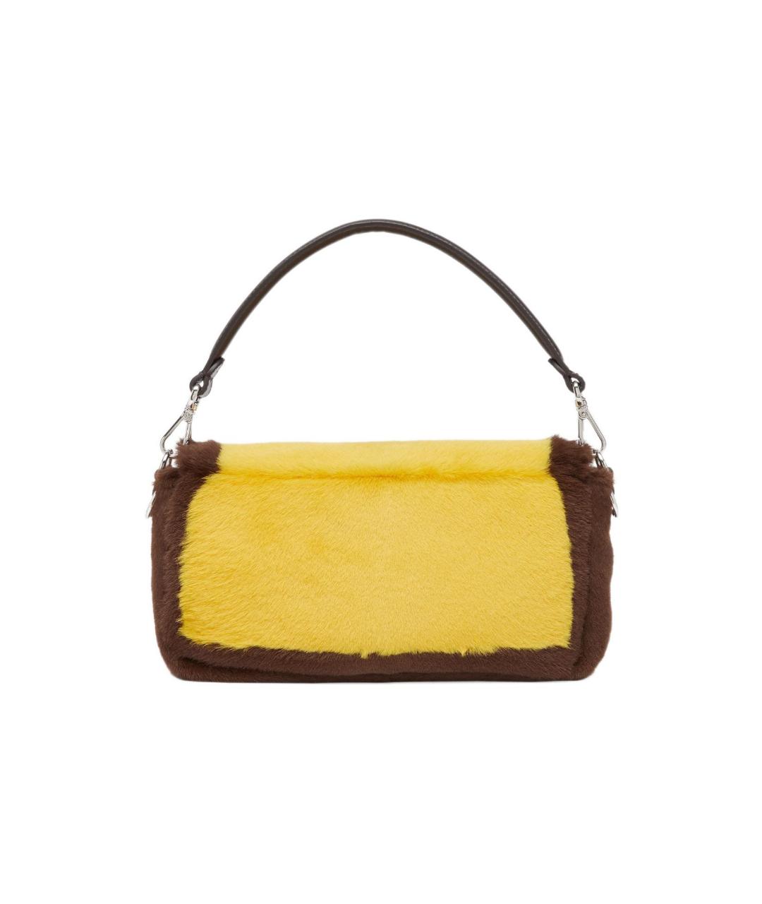 FENDI Желтая сумка через плечо, фото 2