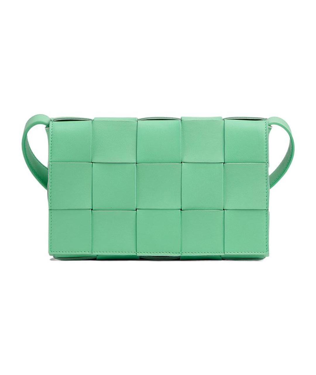 BOTTEGA VENETA Зеленая кожаная сумка через плечо, фото 1