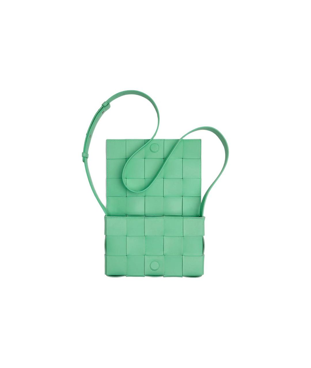 BOTTEGA VENETA Зеленая кожаная сумка через плечо, фото 4